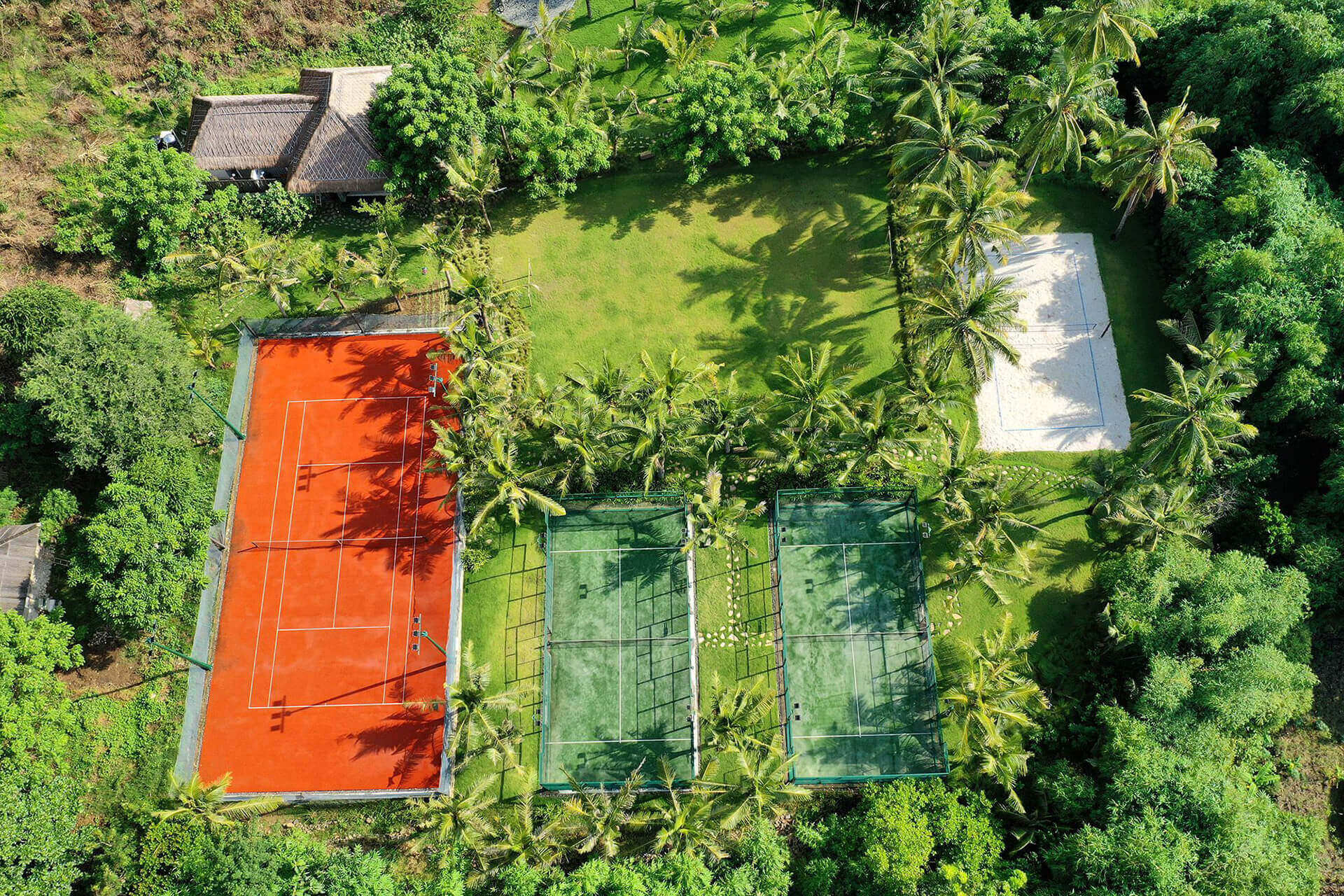 Sports facilities including tennis and padel courts